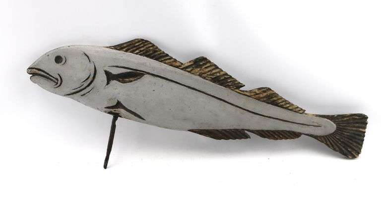 New England Carved and Painted Pine Cod Fish Weathervane - Dixon's ...