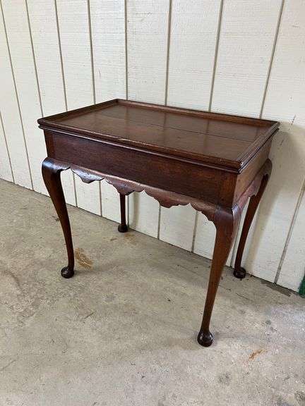 Boston Rectangular Mahogany Tea Table with Scalloped Apron - Dixon's ...