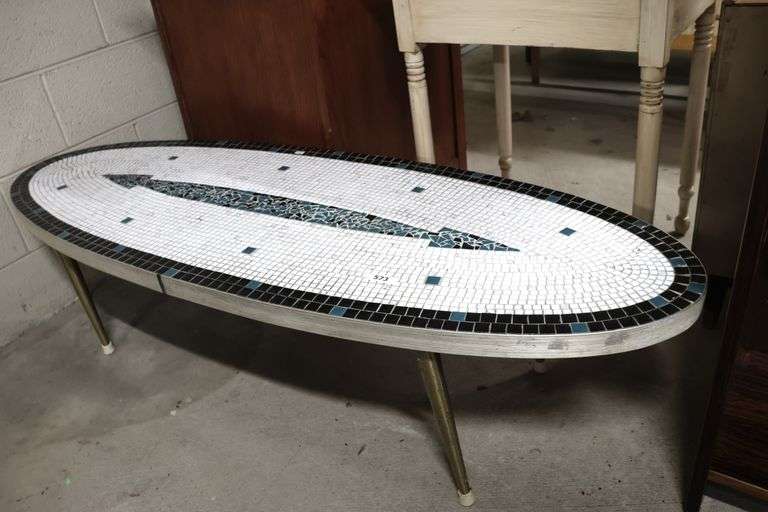 Mcm Tile Table MCM Tile Top Mosaic Coffee Table - Dixon's Auction at Crumpton