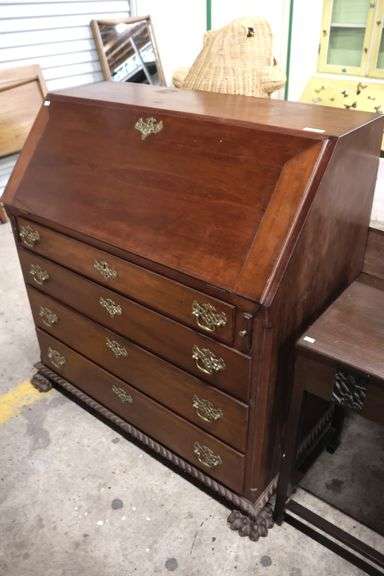 Pennsylvania Chippendale Cherry Slant Front Desk with Centennial Base