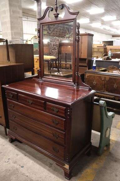 Colonial Revival Mahogany Dresser with Mirror