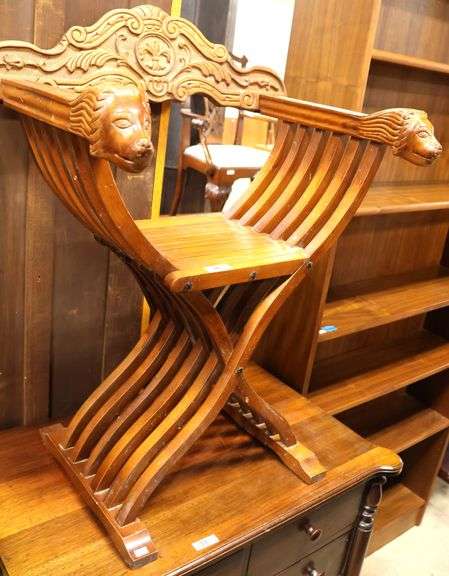 Renaissance Style Carved Savonarola Chair