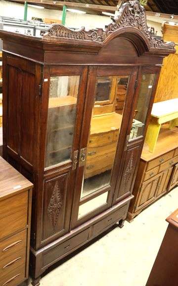 Victorian Style Carved Armoire
