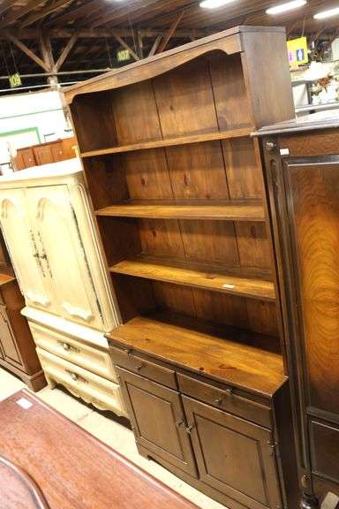 Vintage Farmhouse Pine One Piece Bookcase