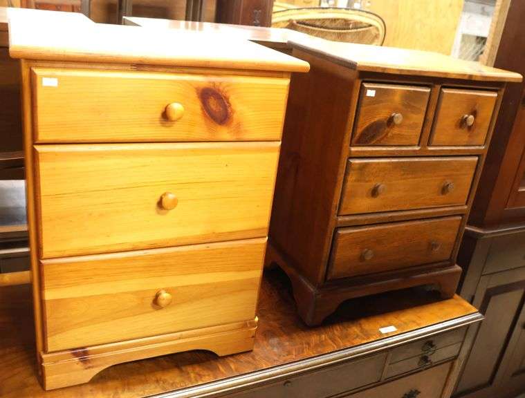 (2) Modern Farmhouse Pine Nightstands