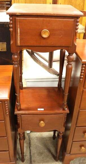 Pair Vintage Cherry Nightstands, Finish Wear