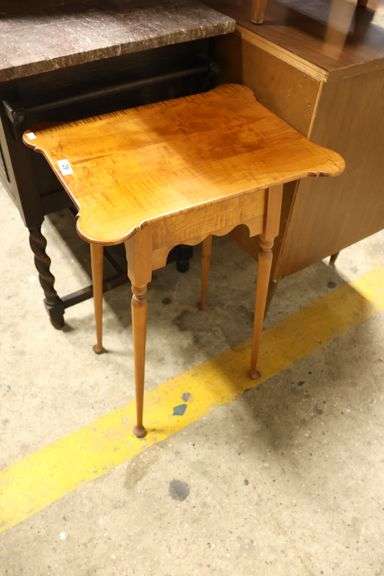 River Bend Chair Co. Cabinet-Made Tiger Maple Candle Stand