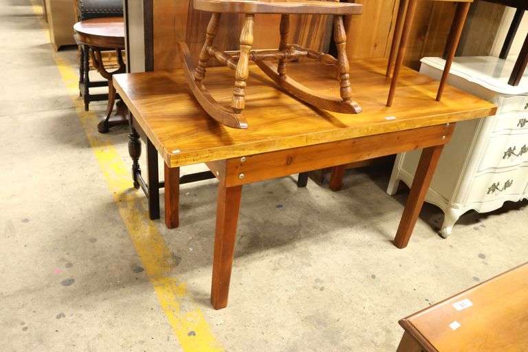 Vintage Farmhouse Walnut and Pine Table