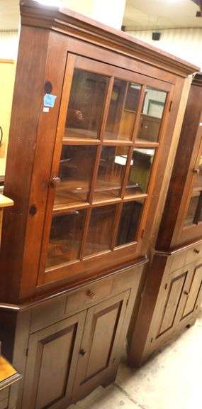 Tom Seely Farmhouse Pine Corner Cupboard