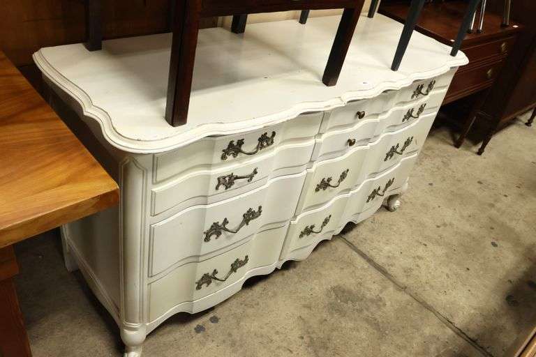 French Provincial Style Painted Dresser, Wear