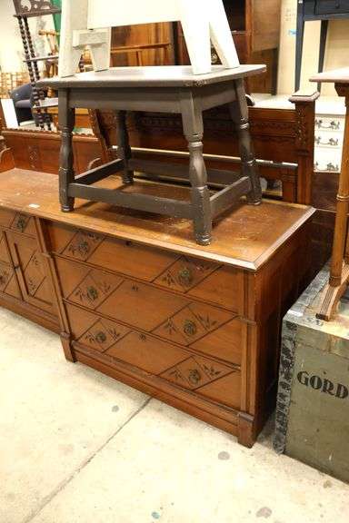 Eastlake Golden Oak Dresser with Mirror, Finish Wear and Missing Mirror Supports