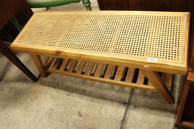 Modern Wicker Seat Bench