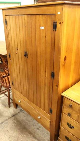 Vintage Farmhouse Pine Armoire