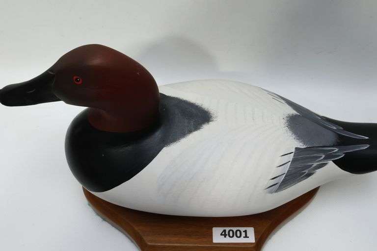 Leurre Canard Miniature Ancien Sculpté Main - Colvert, Marque Jobes, Bois - Vintage USA