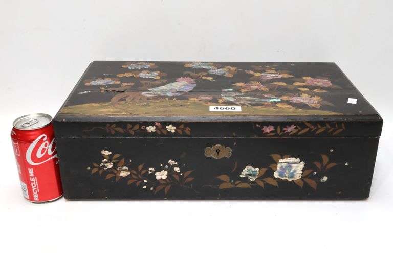 Antique Japanese Lacquered Chickens Lap Desk-Losses to Inlay - Dixon's ...
