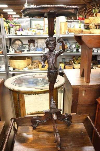 Antique Venetian Figural Carved Torcher, Minor Imperfections