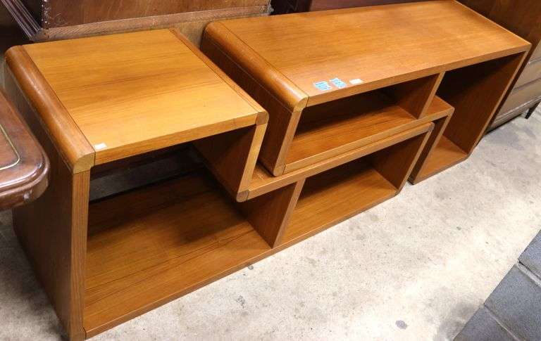 Danish MCM Teak Two Piece Entertainment or Display Cabinet