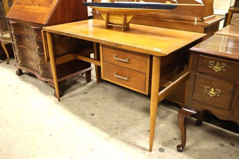 Lane MCM Walnut Bureau Plat Desk, Nicks and Wear