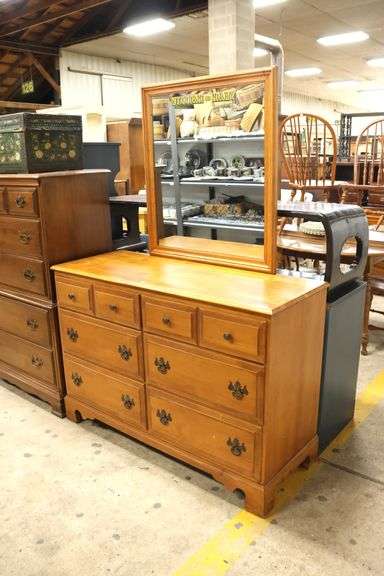 Sterling House Farmhouse Maple Dresser with Mirror