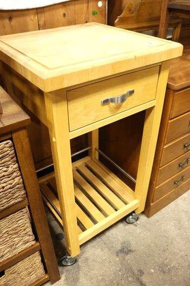 Modern Butcher Block Top Kitchen Island, Wear