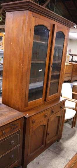 Pennsylvania Late Federal Walnut Two Piece Stepback Cupboard