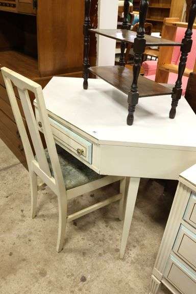 MCM Painted Corner Desk and Chair