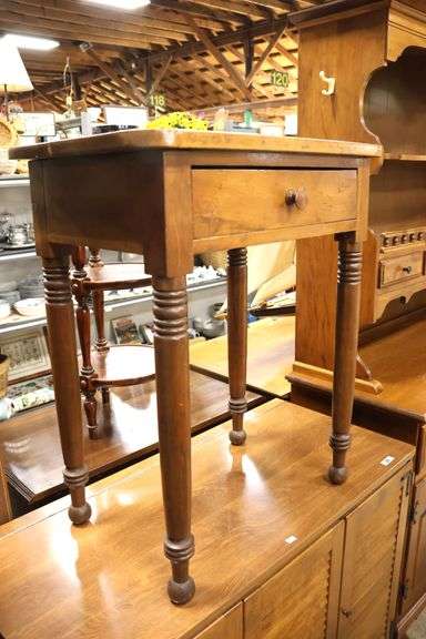 Sheraton Mixed Woods One Drawer Stand, Scratches to Top, Knob Replaced
