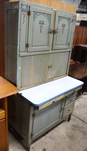 Antique Hoosier Cabinet with Porcelain Work Surface