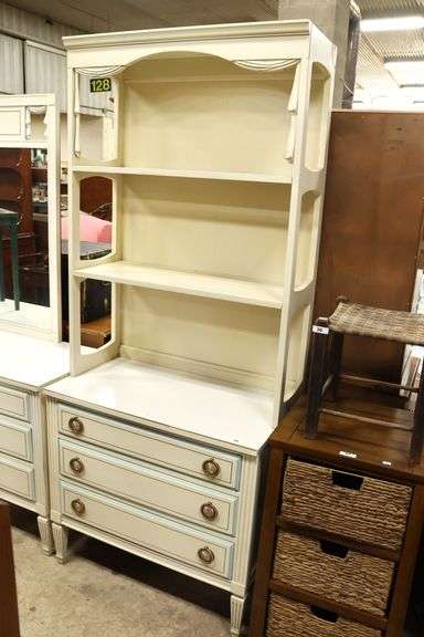 MCM Directoire Style Painted Chest with Shelves