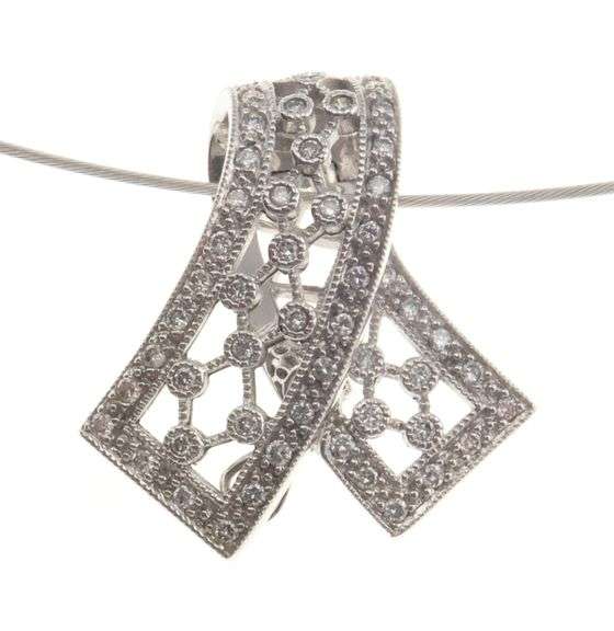 14k Gold Diamond Slide with Chain 5.2g - Dixon's Auction at Crumpton