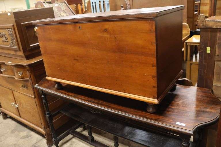 Antique Farmhouse Poplar Dovetailed Blanket Chest