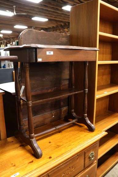 Antique Cottage Pine Spool Table