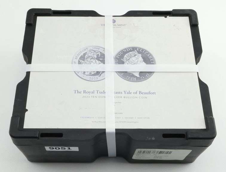 (15) Royal Mint 2023 Royal Tudor Beast Yale of Beaufort 10 Oz .999 Silver Coins, 150 ozt Factory Sealed
