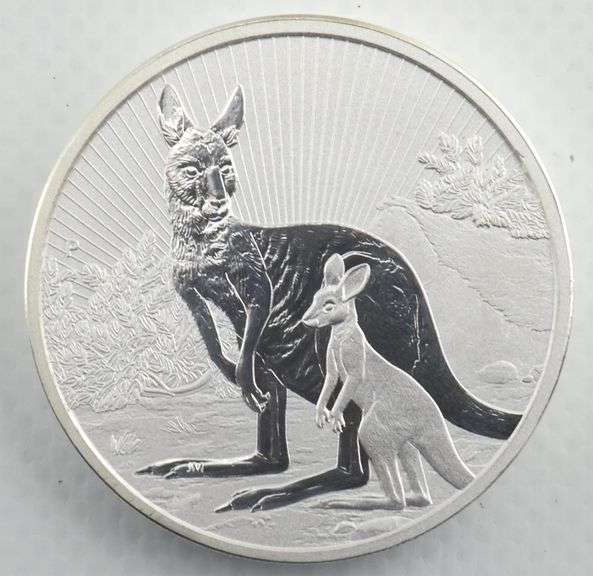 (10) Perth Mint 2023 Australian Baby Kangaroo 2 Oz .999 Silver Bullion Coins, 20 ozt In Tube