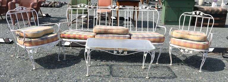 *NO STORAGE* 4 Piece Wrought Iron Patio Set - Dixon's Auction at Crumpton