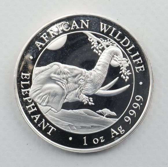 (20) African Wildlife Elephant 1 Oz .999 Silver Rounds, 20 ozt