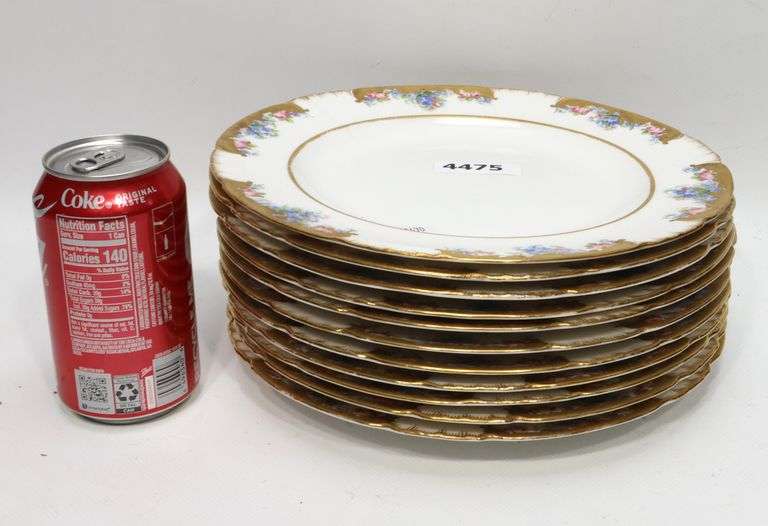 (11) Antique Bailey Banks and Biddle Porcelain Dinner Plates Dixon's