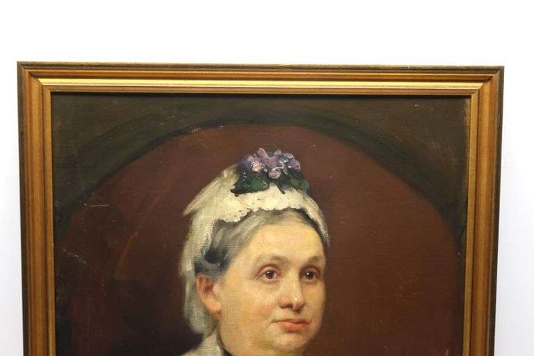 Antique Society Portrait Signed R. Riedel - Dixon's Auction at Crumpton