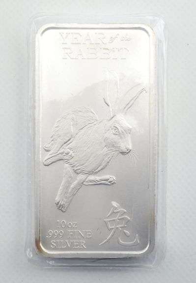 Year of the Rabbit .999 Silver 10 ozt Bar