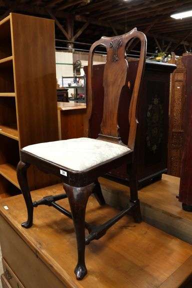 George II Shell Carved Mahogany Side Chair, Old Repairs
