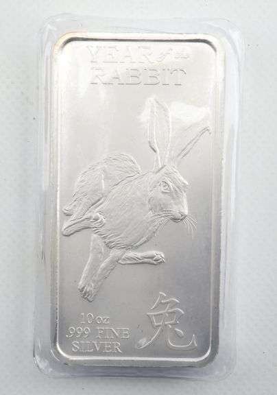 Year of the Rabbit .999 Silver 10 ozt Bar