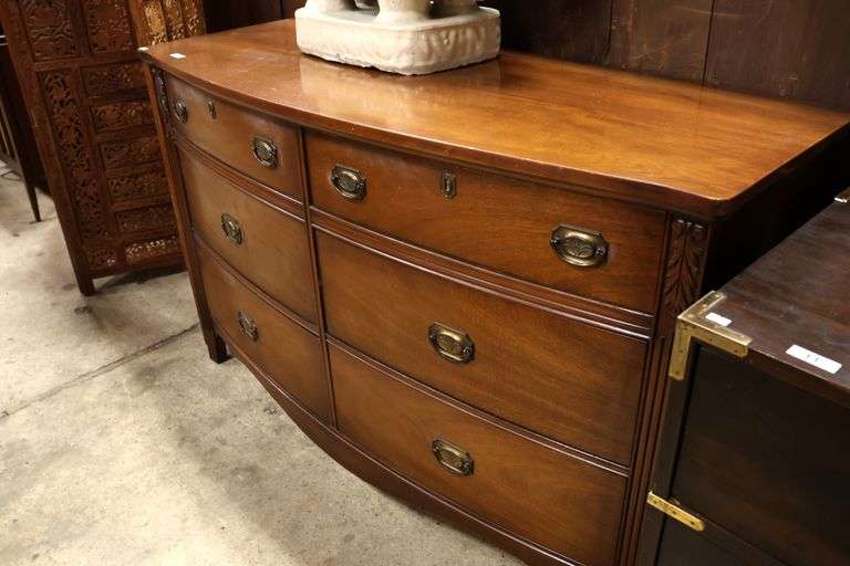 Huntley Neoclassical Style Mahogany Six Drawer Dresser