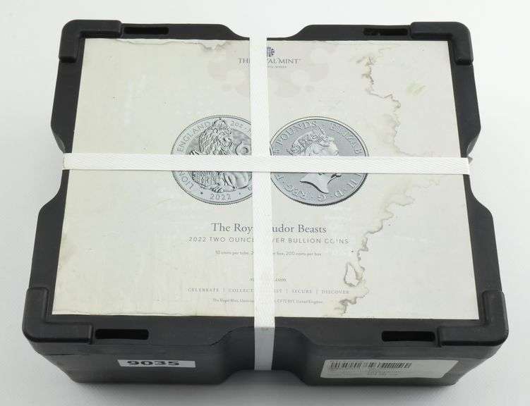 (200) Royal Mint 2023 Royal Tudor Beast Yale of Beaufort 2 Oz .999 Silver Coins, 400 ozt Factory Sealed