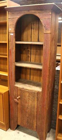 Modern Farmhouse Cupboard in Red Paint