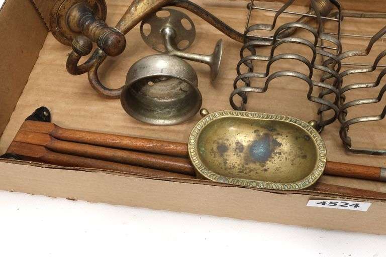 (6) Antique Drying Rack, Brass Soap Dish, Bathroom Wall Mount Holder ...