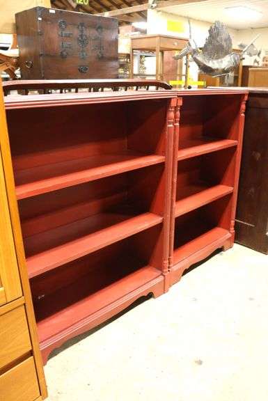 Pair Depression Era Painted Bookshelves