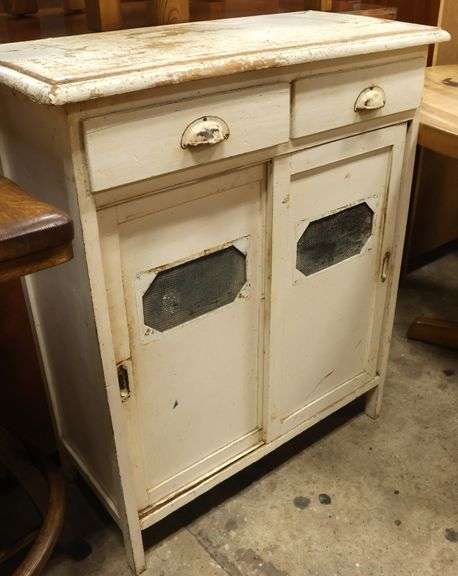 Vintage Farmhouse Painted Cabinet
