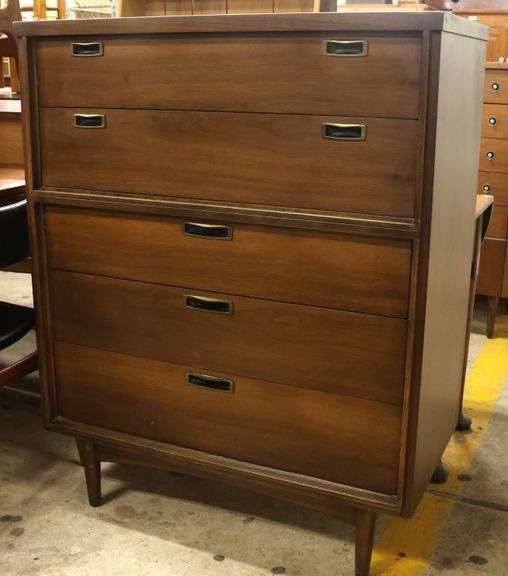 MCM Walnut and Laminate Five Drawer Chest