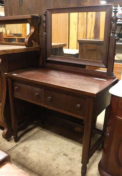 Depression Era Mahogany Vanity