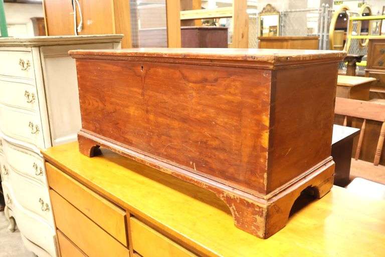 Antique Farmhouse Pine Diminutive Blanket Chest